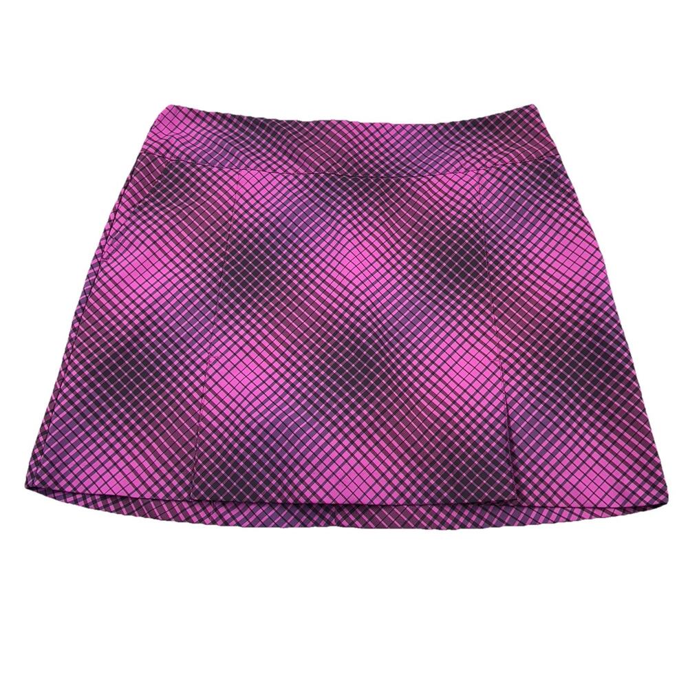 Nike Dri Fit Activewear Black & Pink Plaid Skort Golf Tennis Pickleball Size 14